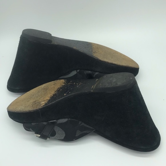 COACH Black Signature C Wedges - Picture 4 of 4